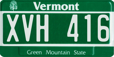 VT license plate XVH416