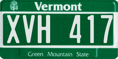 VT license plate XVH417