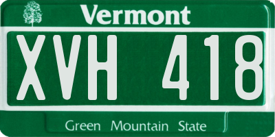 VT license plate XVH418