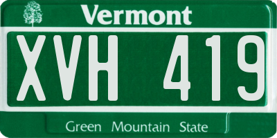 VT license plate XVH419