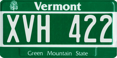 VT license plate XVH422