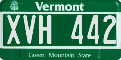 VT license plate XVH442