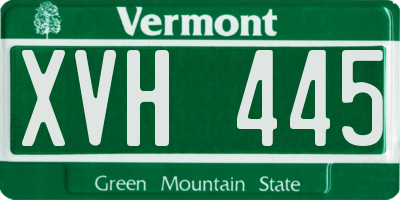 VT license plate XVH445