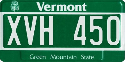 VT license plate XVH450