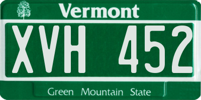 VT license plate XVH452