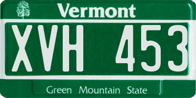 VT license plate XVH453