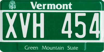 VT license plate XVH454