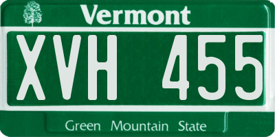 VT license plate XVH455