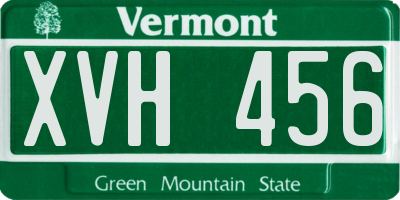 VT license plate XVH456