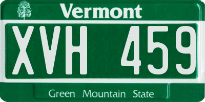 VT license plate XVH459