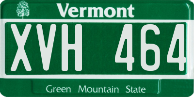 VT license plate XVH464