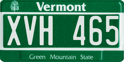 VT license plate XVH465