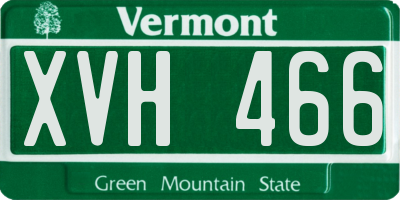 VT license plate XVH466