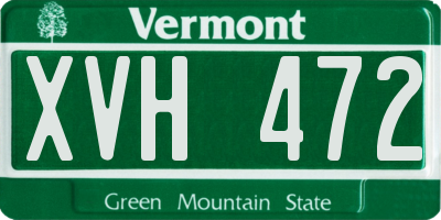 VT license plate XVH472