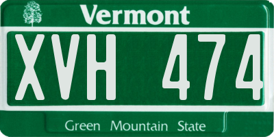 VT license plate XVH474