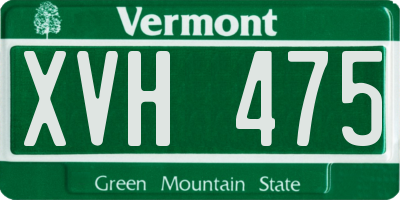 VT license plate XVH475