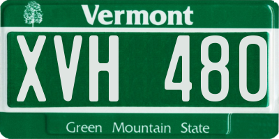 VT license plate XVH480