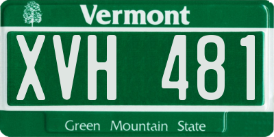 VT license plate XVH481