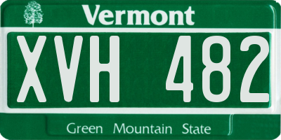 VT license plate XVH482