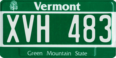VT license plate XVH483