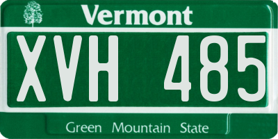 VT license plate XVH485