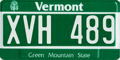 VT license plate XVH489