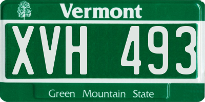 VT license plate XVH493