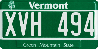 VT license plate XVH494