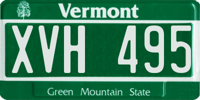 VT license plate XVH495