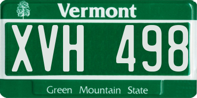 VT license plate XVH498
