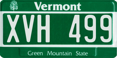 VT license plate XVH499