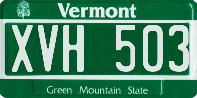 VT license plate XVH503