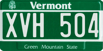 VT license plate XVH504
