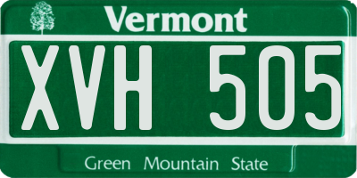 VT license plate XVH505