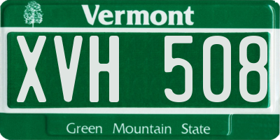VT license plate XVH508