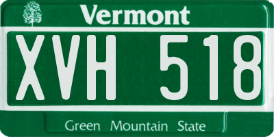 VT license plate XVH518