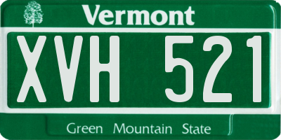 VT license plate XVH521