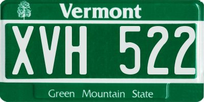 VT license plate XVH522