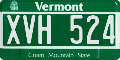 VT license plate XVH524