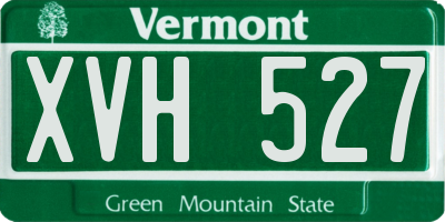 VT license plate XVH527