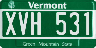 VT license plate XVH531