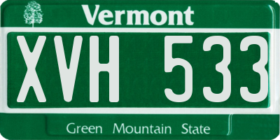VT license plate XVH533