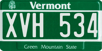VT license plate XVH534