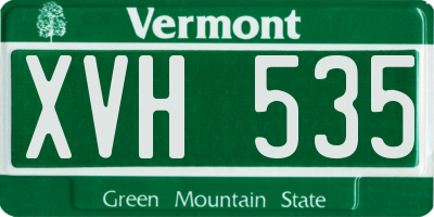 VT license plate XVH535