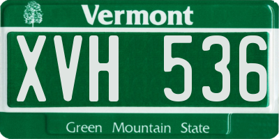 VT license plate XVH536