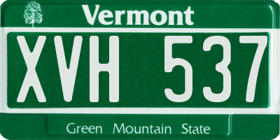 VT license plate XVH537