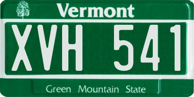 VT license plate XVH541