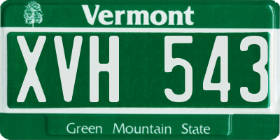 VT license plate XVH543