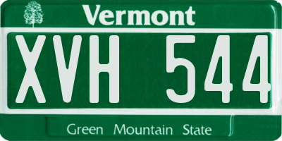 VT license plate XVH544
