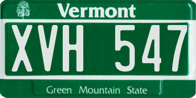 VT license plate XVH547